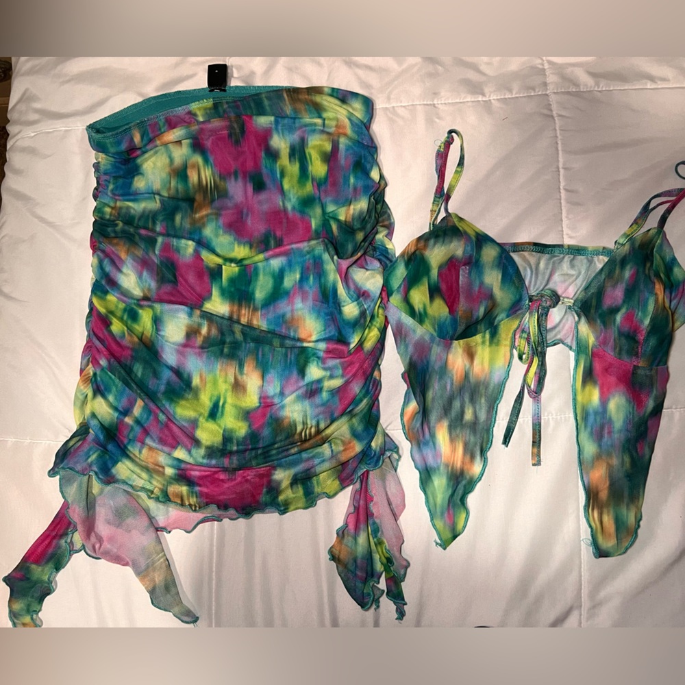 SHEIN Multicolor Tie-Dye Bikini